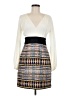 Milly 100% Silk Graphic Ivory Cocktail Dress Size 6 - photo 1