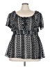 Torrid 100% Polyester Black Short Sleeve Blouse Size 3X Plus (3) - photo 1