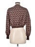 Harper 100% Polyester Brown Long Sleeve Blouse Size M - photo 2