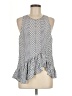 Parker 100% Silk Gray Sleeveless Silk Top Size M - photo 1