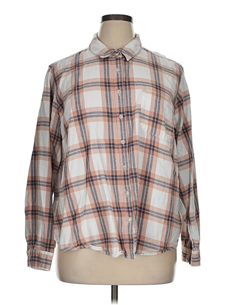 Pre-owned Universal Thread Long Sleeve Button Down Shirt In Tan