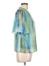 JM Collection 100% Polyester Teal Short Sleeve Blouse Size L (petite) - photo 4