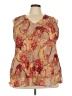 Signature 100% Polyester Floral Brown Sleeveless Blouse Size 3X - photo 1