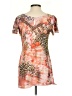 Bleu 100% Polyester Color Block Animal Print Orange Short Sleeve Blouse Size S - photo 2