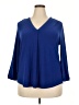 TWO by Vince Camuto Blue 3/4 Sleeve Blouse Size XXL - photo 1