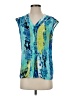 Worthington 100% Polyester Blue Short Sleeve Blouse Size S - photo 1