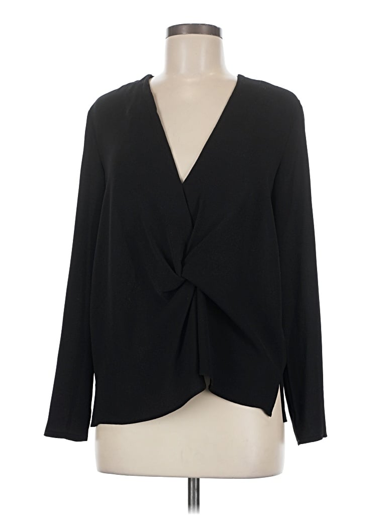 Pre-owned Topshop Long Sleeve Blouse In Black