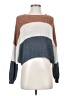 Debut Color Block Brown Blue Pullover Sweater Size S - photo 1