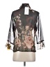Nicola 100% Polyester Floral Black 3/4 Sleeve Blouse Size S - photo 2