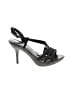 Silver Slipper Black Sandals Size 8 - photo 1