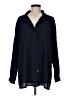 Shein Houndstooth Blue Long Sleeve Blouse Size 8 - 10 - photo 1