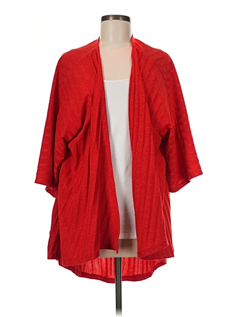 Pre-owned Lularoe Cardigan Sweater In Red
