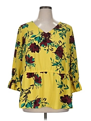 Evri 3/4 Sleeve Blouse (view 1)
