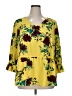 Evri 100% Polyester Yellow 3/4 Sleeve Blouse Size 1X - photo 1