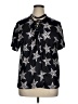 Shein Curve Stars Black Short Sleeve Blouse Size 0X - photo 1