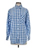 Unbranded Checkered-gingham Blue Long Sleeve Button-Down Shirt Size XS - photo 1