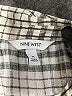 Nine West Checkered-gingham Gray Short Sleeve Blouse Size M - photo 7