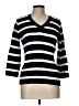 Chaps Stripes Black Pullover Sweater Size L - photo 1