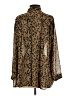 Black Label by Chico's Animal Print Brown Long Sleeve Blouse Size 0 - photo 2