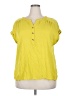 Rose + Olive Yellow Short Sleeve Blouse Size 2X - photo 1