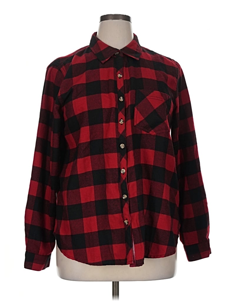 Pre-owned Maurices Long Sleeve Blouse In Red