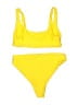 Unbranded Solid Yellow Two Piece Swimsuit Size L (estimated) - photo 2