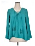 Christin Michaels 100% Polyester Teal Long Sleeve Blouse Size L - photo 1