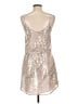 Rebecca Taylor 100% Polyester Metallic Silver Cocktail Dress Size 10 - photo 2