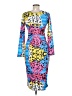 Unbranded Print Blue Cocktail Dress Size M - photo 2