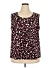 Kasper Print Purple Burgundy Sleeveless Blouse Size 3X - photo 1