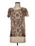 The Kooples Animal Print Brown Short Sleeve Top Size XS (0) - photo 1