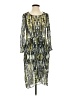 Lisa Bayne 100% Polyester Graphic Green Cocktail Dress Size S - photo 1