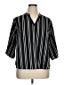 Shein Curve Stripes Black 3/4 Sleeve Blouse Size 14 Plus (1) - photo 1