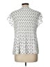 Adrianna Papell Polka Dots Silver Short Sleeve Blouse Size L - photo 2