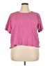 Old Navy 100% Elastic Pink Short Sleeve Blouse Size XXL - photo 1