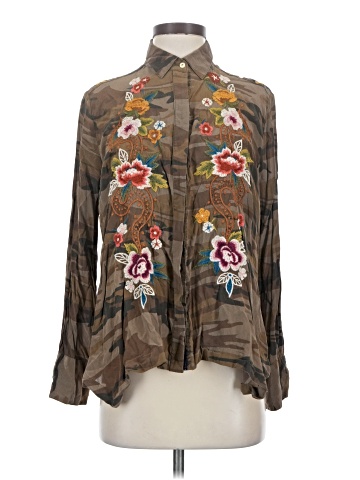 Johnny Was Long Sleeve Silk Top (view 1)