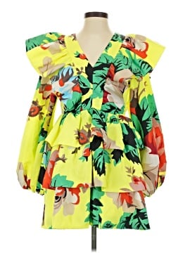 prom nails with green dress Hawaiian Dress Smocked Top Plumeria Lei Print Sage / L main image 0