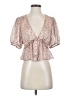 Lulus 100% Polyester Pink Ivory Short Sleeve Blouse Size S - photo 1