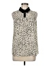 Pleione 100% Polyester Animal Print Ivory Sleeveless Blouse Size M - photo 1