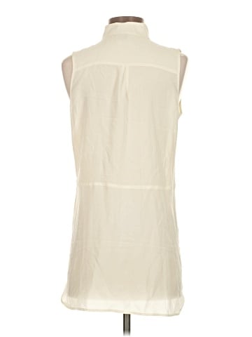 Ecru Sleeveless Silk Top (view 2)