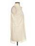Ecru 100% Silk Ivory Sleeveless Silk Top Size S - photo 4
