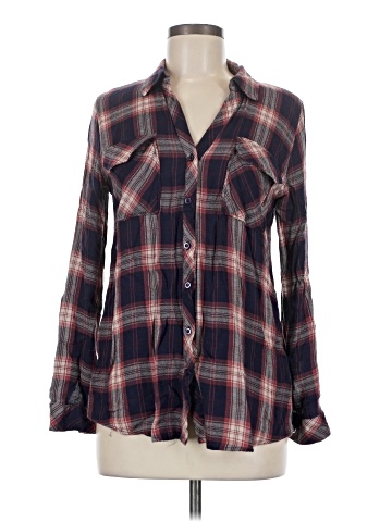 Olivia Grey Long Sleeve Button-Down Shirt (view 1)