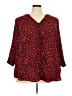 Torrid 100% Polyester Animal Print Red 3/4 Sleeve Blouse Size 4X Plus (4) - photo 1