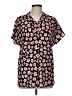 CAbi 100% Polyester Floral Pink Short Sleeve Blouse Size M - photo 1