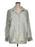 Alexander Jordan Stripes Silver 3/4 Sleeve Button-Down Shirt Size 1X - photo 1