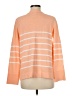 Forte 100% Cotton Stripes Orange Pullover Sweater Size M - photo 2