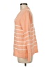 Forte 100% Cotton Stripes Orange Pullover Sweater Size M - photo 5