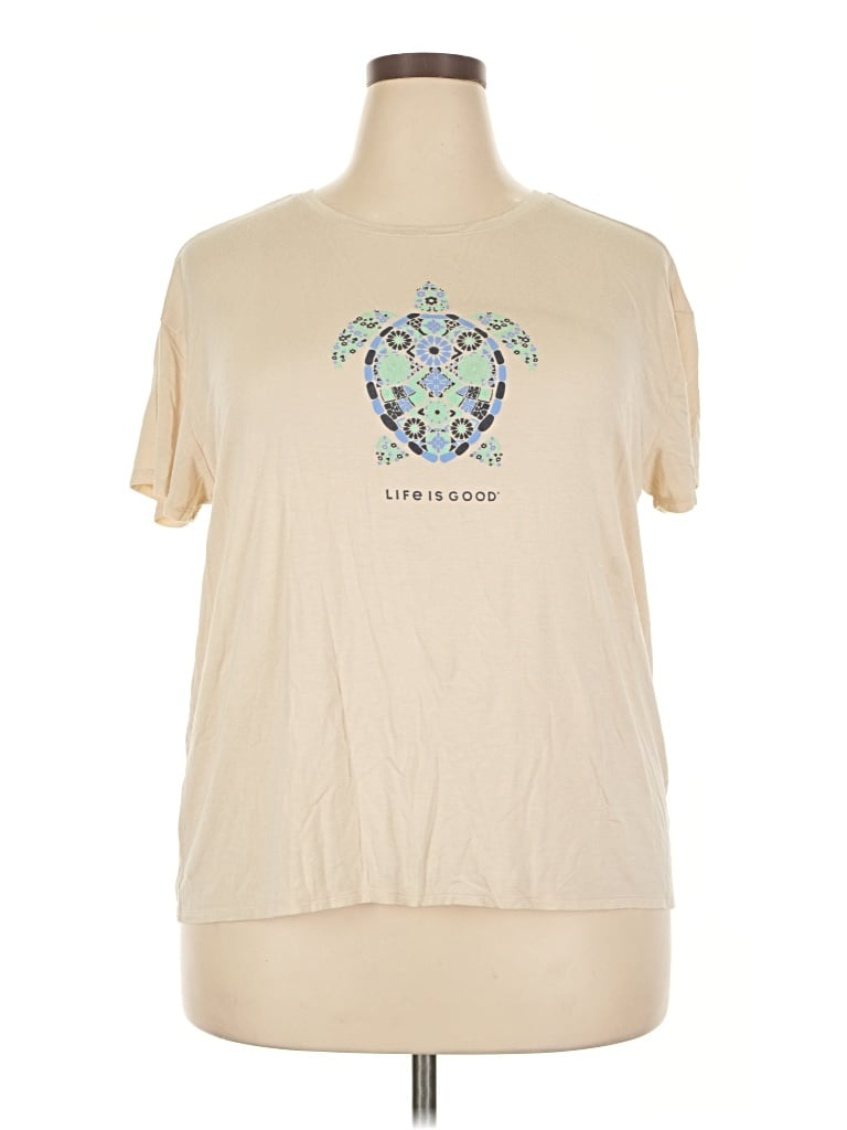 Pre-owned Life Is Good Short Sleeve T-shirt In Ivory