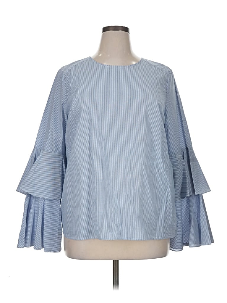 Pre-owned Chelsea28 3/4 Sleeve Blouse In Blue