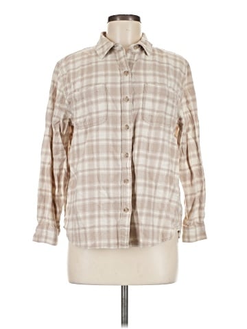 a.n.a. A New Approach 3/4 Sleeve Button-Down Shirt (view 1)